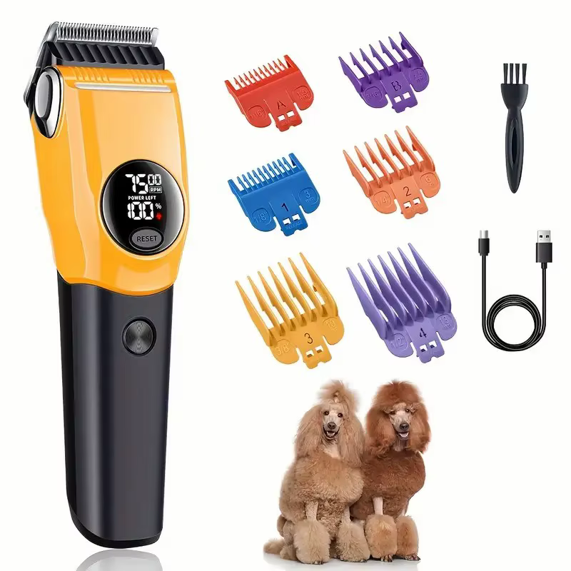 Pet Clipper Professional Dog Hair Trimmer Cat Grooming Shaver 7500/min LED Suitable for Large, Medium, and Small Pets Trimmers — image 1