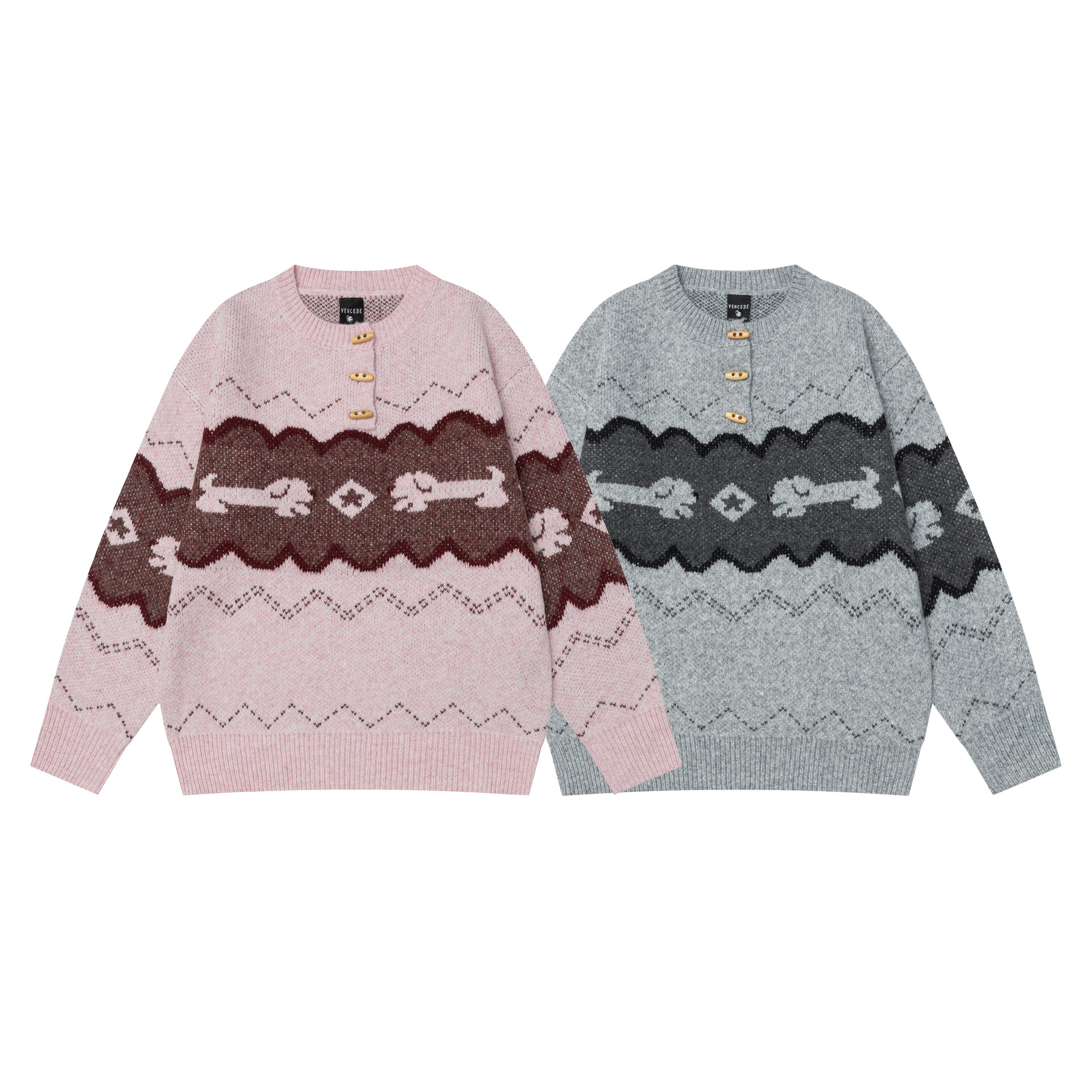Color blocked sausage dog jacquard sweater — image 6