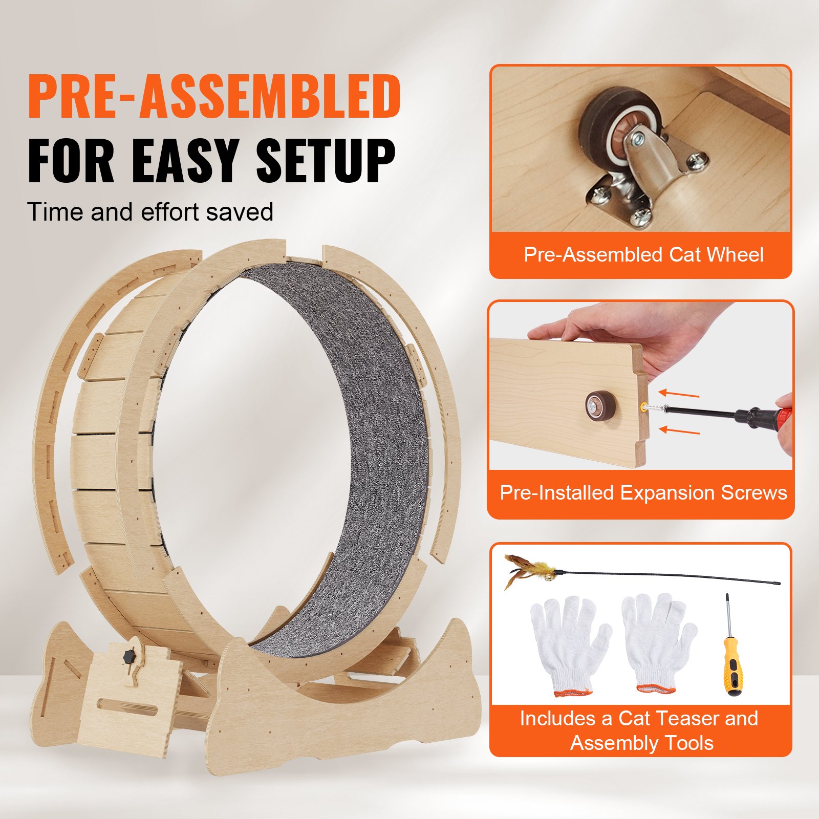 Cat Exercise Wheel Large Cat Treadmill Wheel For Indoor Cats 35.8 Inch — image 4