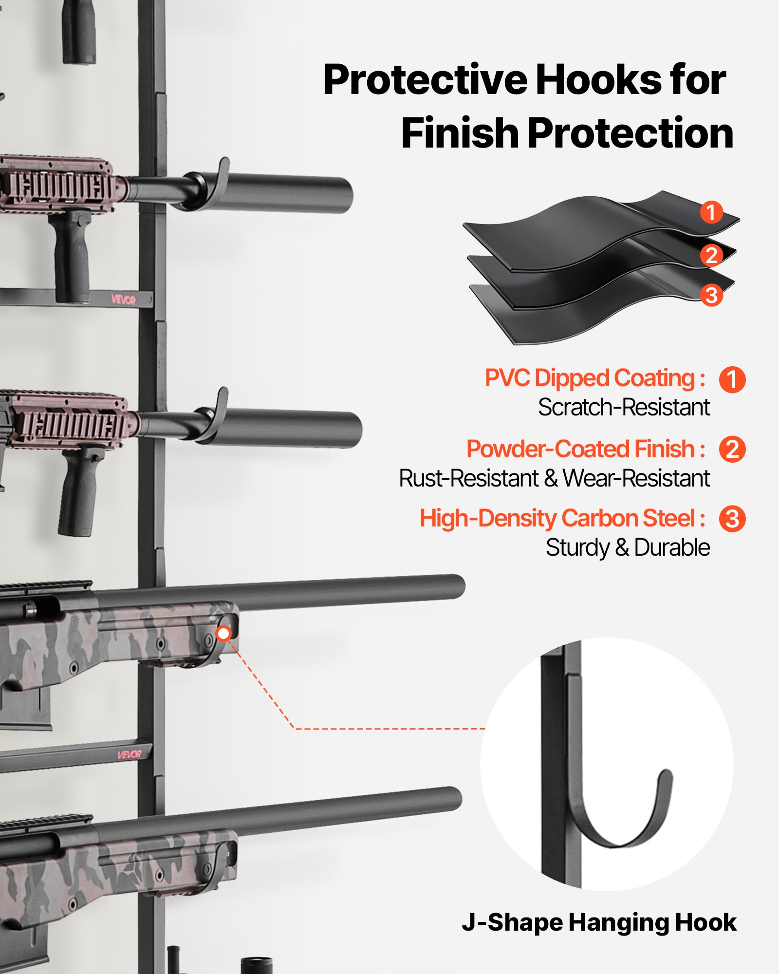 Estante de Armas para Pared y Suelo: Soporte para 5 Rifles con Almacenamiento, Acero Pesado para Hogar o Garaje — imagen 4