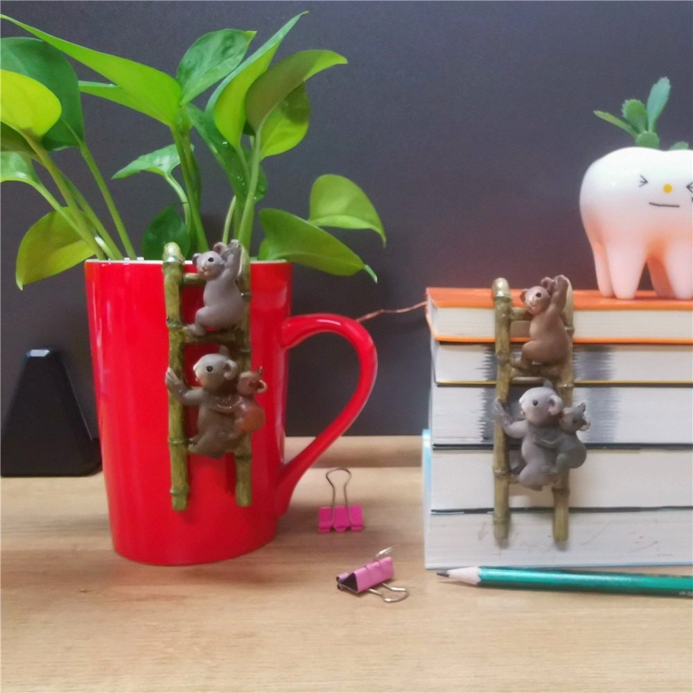 Creative climbing ladder small koala flower pot decoration ornament cup edge hanging decoration — image 3