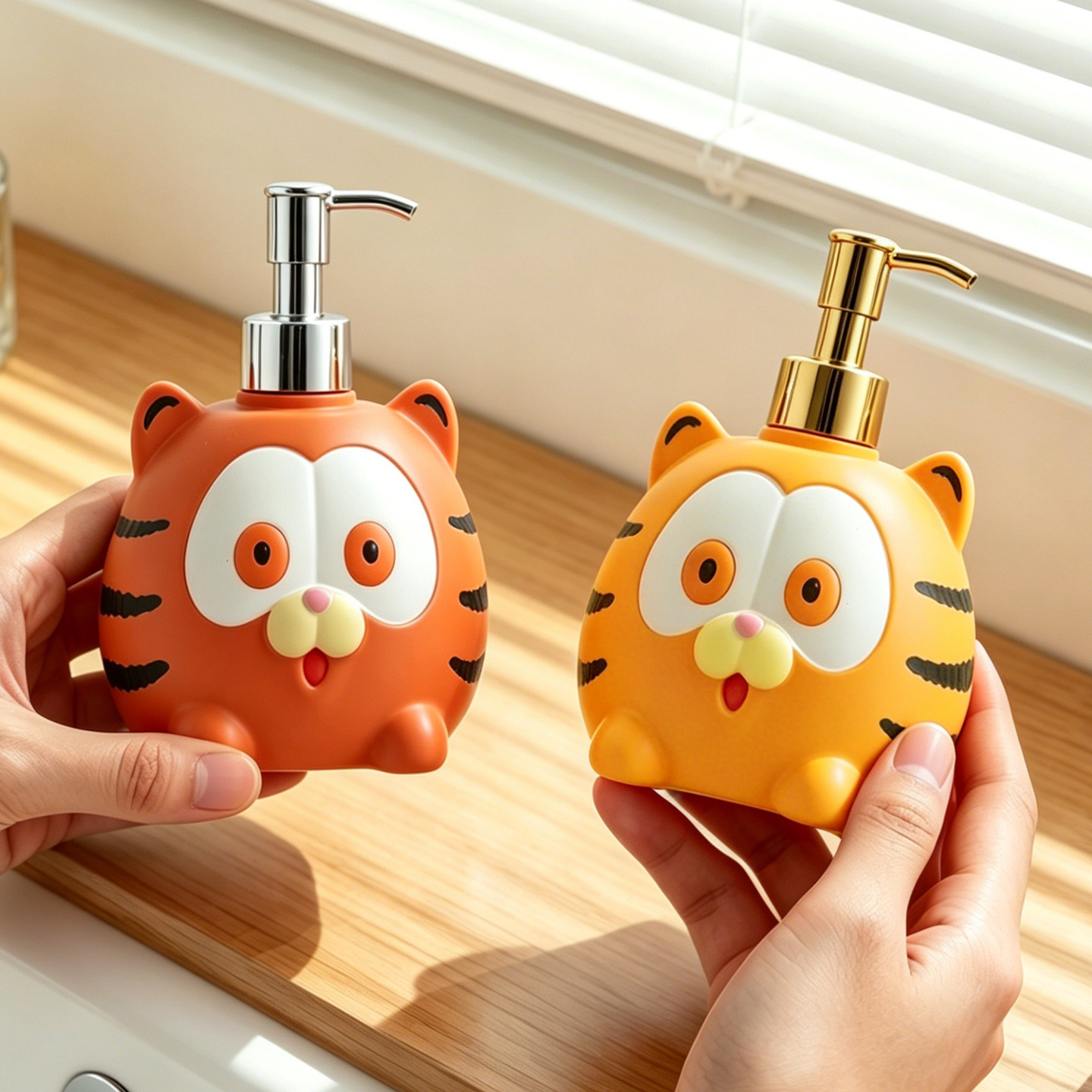 Cute Garfield Cat Pump Bottle for Liquid Soap, Hand Soap Dispenser, Bathroom & amp; Kitchen Cleaner Refill Bottle — image 4