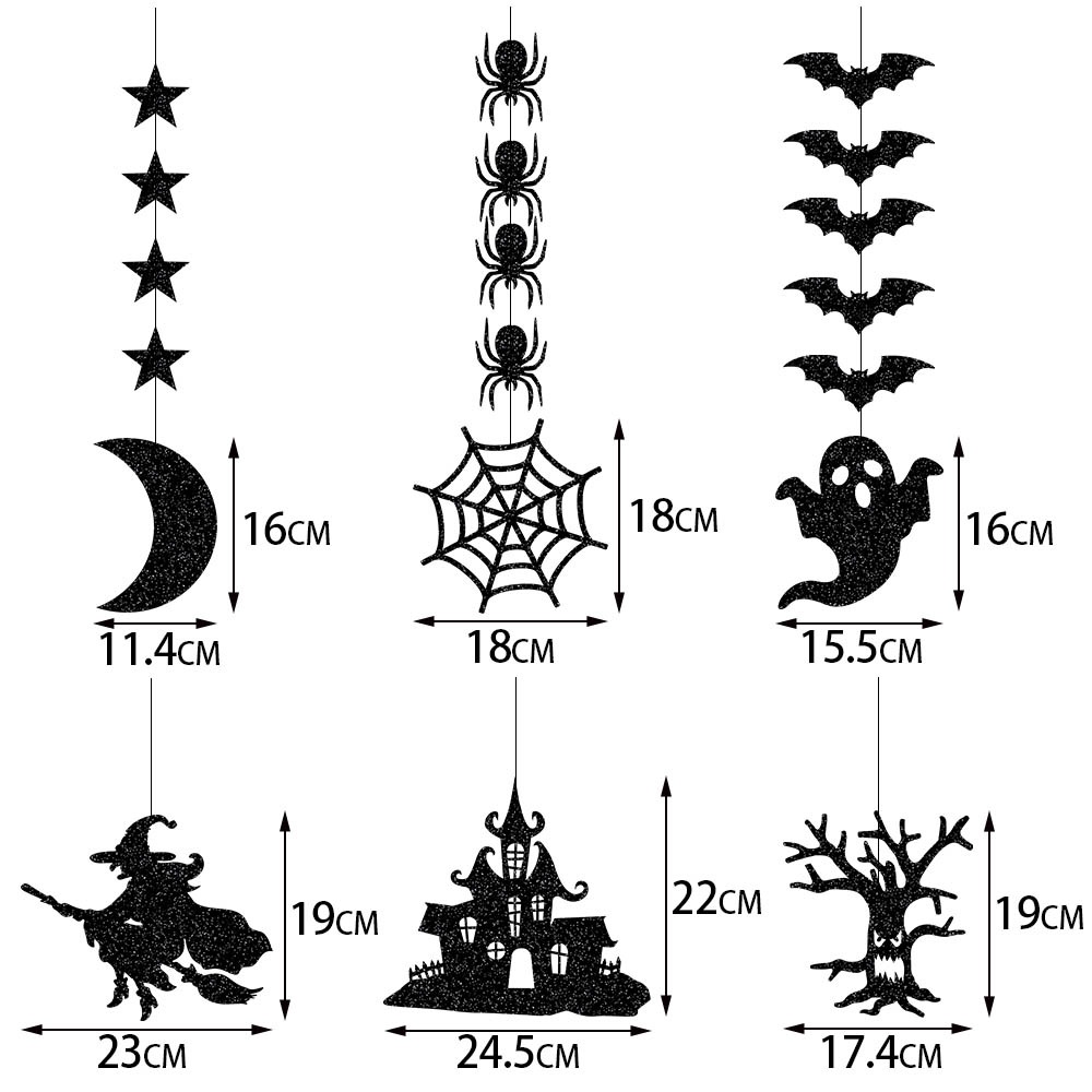 Halloween Decorative Streamer Hanging Decorations, Halloween Spider Witch Ghost Bat Ornaments, Halloween Party Atmosphere Decoration Props 6pcs — image 6