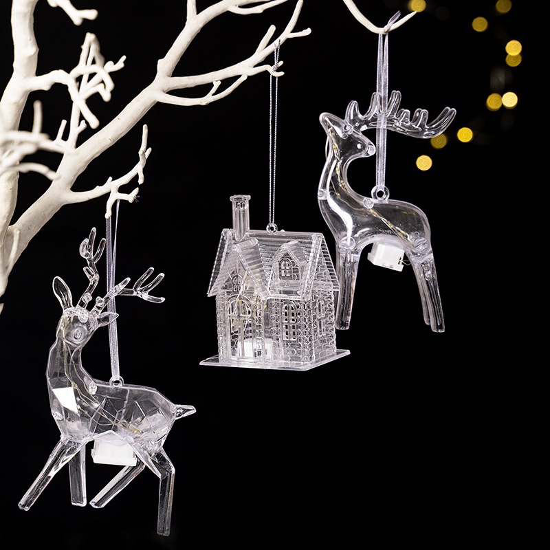 Creative new home decor Christmas series acrylic with lights, three house deer pendants, exquisite pendants — image 4