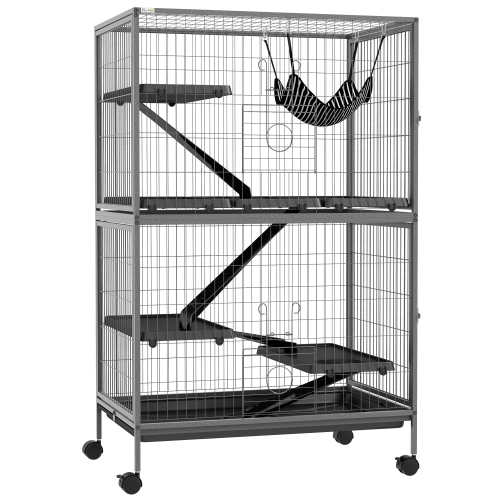 Jaula para Animales Pequeños de 5 Niveles, Jaula para Hurones, Jaula Grande para Chinchillas con Accesorios de Hamaca y Alambres Resistentes — imagen 7