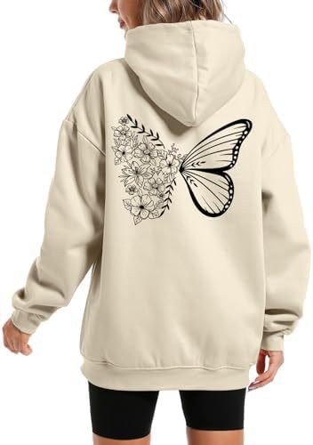 Women's Hooded Long Sleeve Fleece Sweatshirt with Kangaroo Pocket and Printed Design — image 10