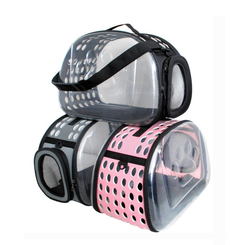 Pet Portable Carrying Bag Transparent Crossbody Foldable Cat Bag Pet Backpack Dog Universal Travel Bag Breathable Box — image 1