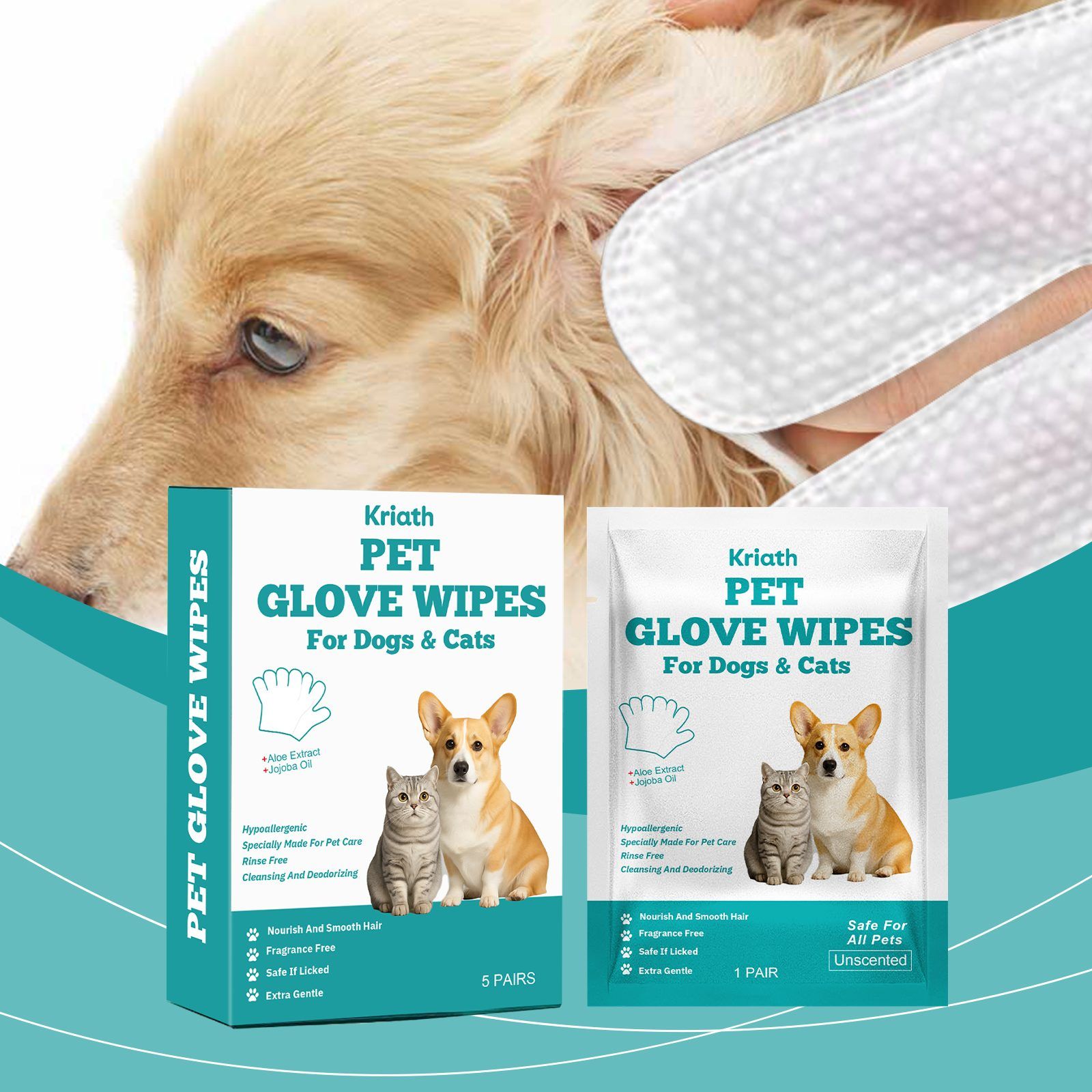 Kriath Disposable Pet Glove Wipes, 5 Pieces — image 8