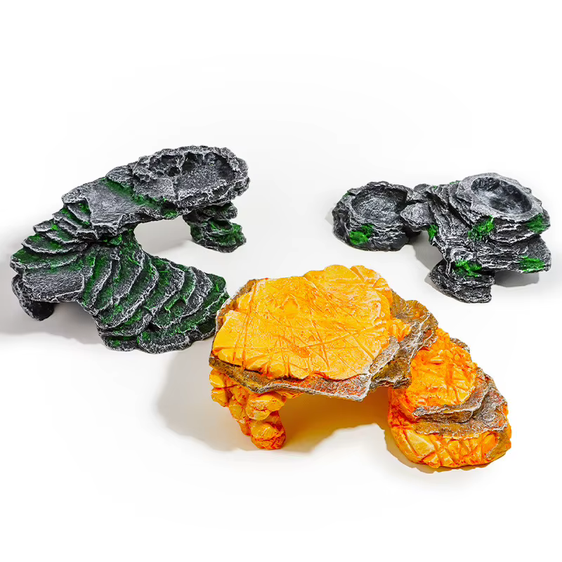 Resin Reptile Hideout – Rock Basking Platform & Cave Decor, Multi-Functional Shelter for Turtles, Lizards & Aquariums — image 2