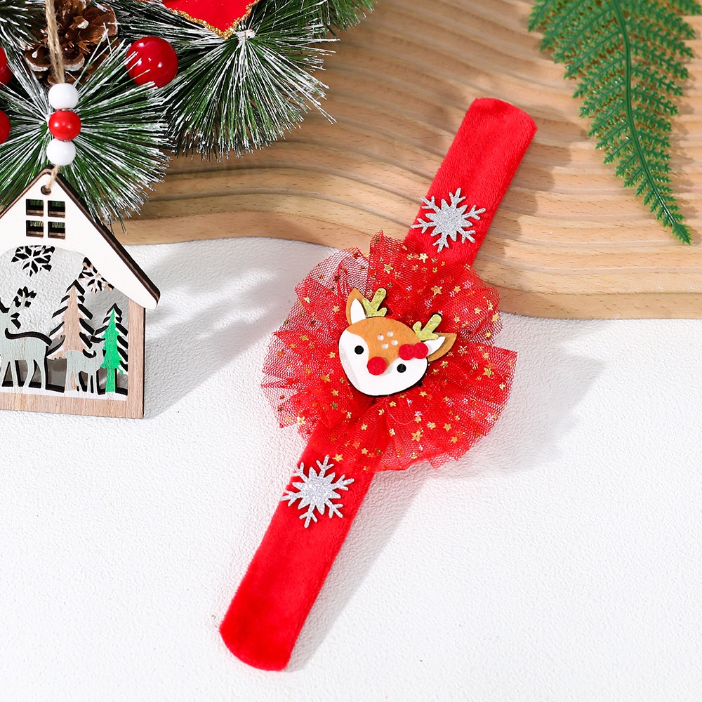Christmas Plush Bracelet with Reindeer Cartoon Design Holiday Decoration Festive Gift — image 4
