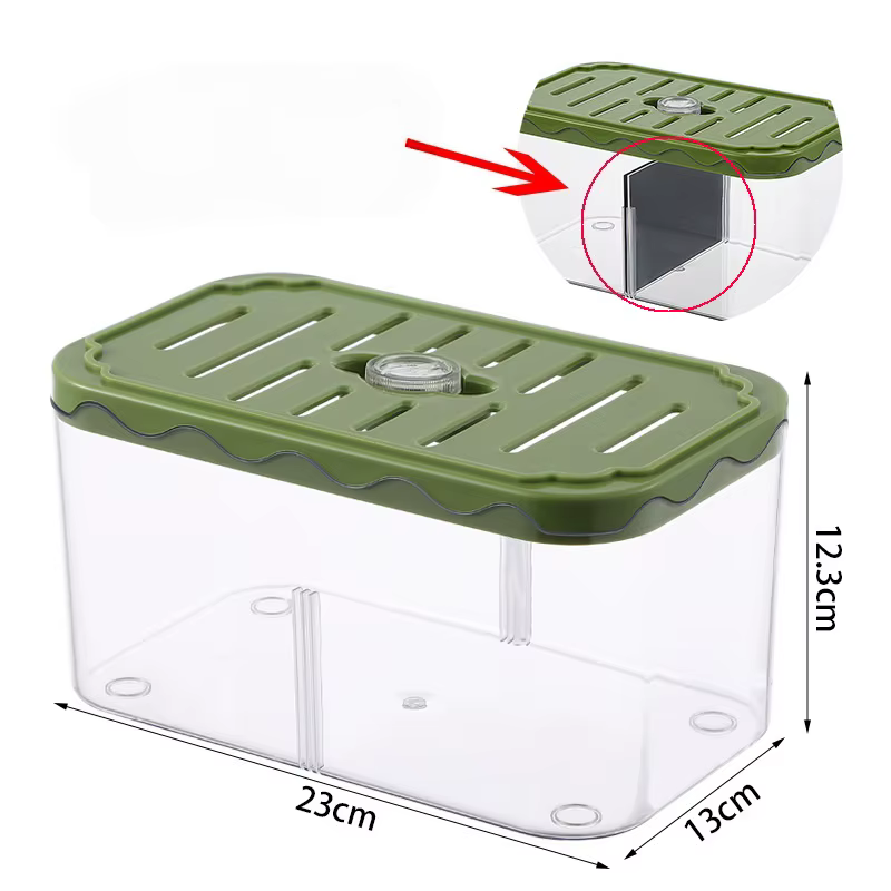 Small Fish Tank with Lights Ornamental Fish Living Bowl Desktop Eological Fish Globe Plastic Drop Resistant Partition Bucket — image 5