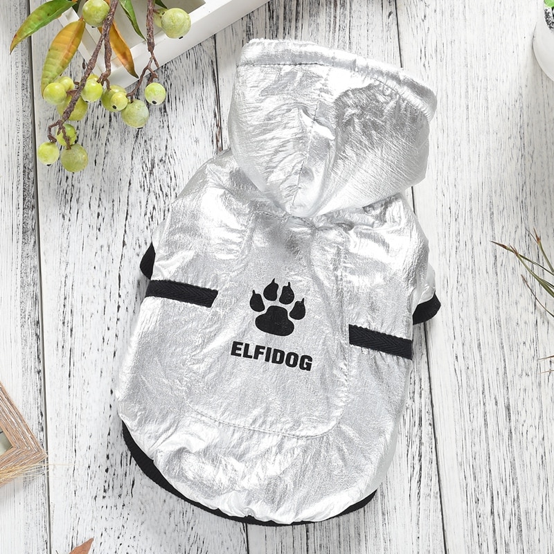 Sport Sliver Pet Dog Jacket Clothing Warm Cool Fashion Puppy Winter Cotton Padded Down Coat Wear — image 1