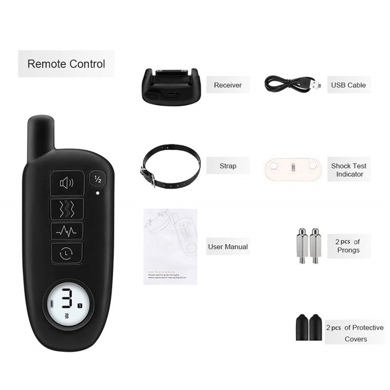 Range Dog Training Collar Waterproof Electric Shock Vibration Sound Dogs Bark Collar for Small Medium Large Dogs Trainer — image 3