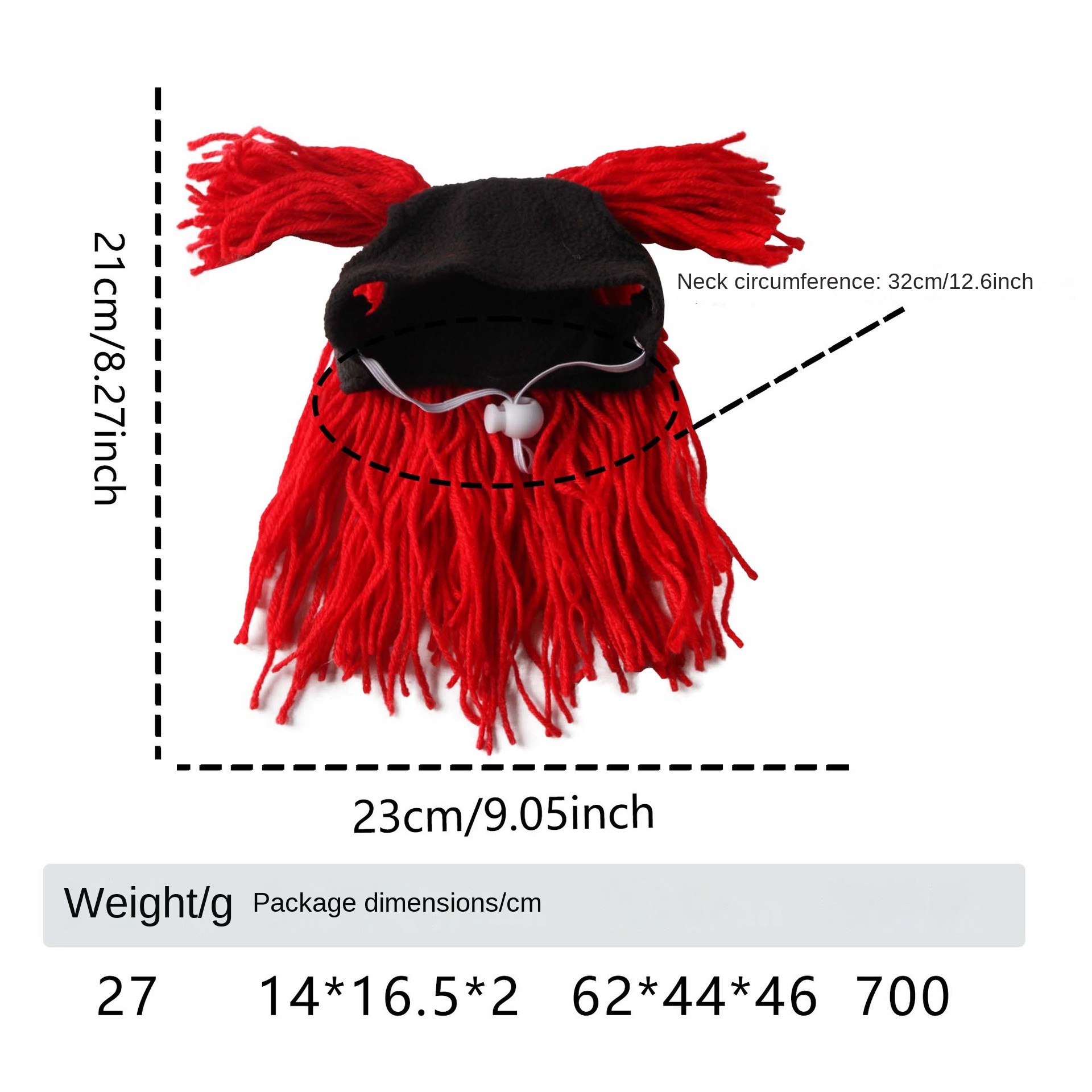 Pet wool hat for cats with funny double braided hairstyle — image 7