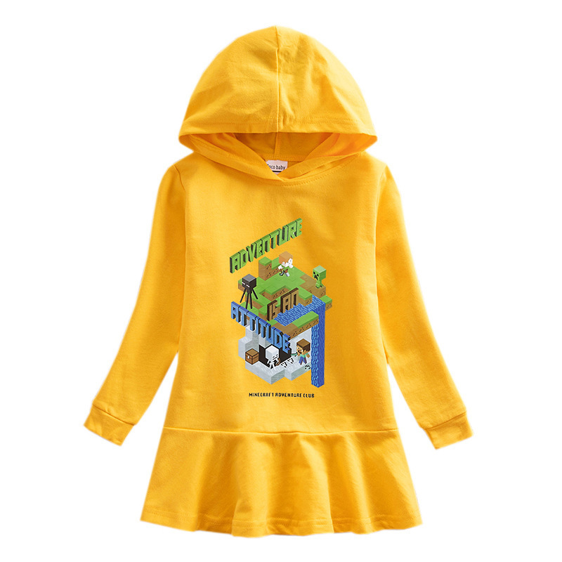 Girls' butterfly hooded sweatshirt dress — image 1