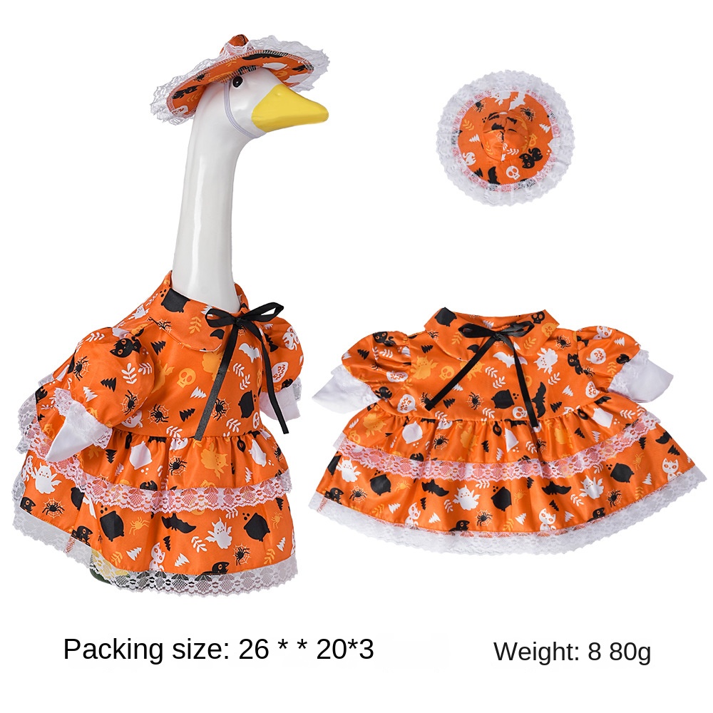 Halloween Porch Goose Costume, White Goose Outfit with Hat Set, Yard Decoration — image 5