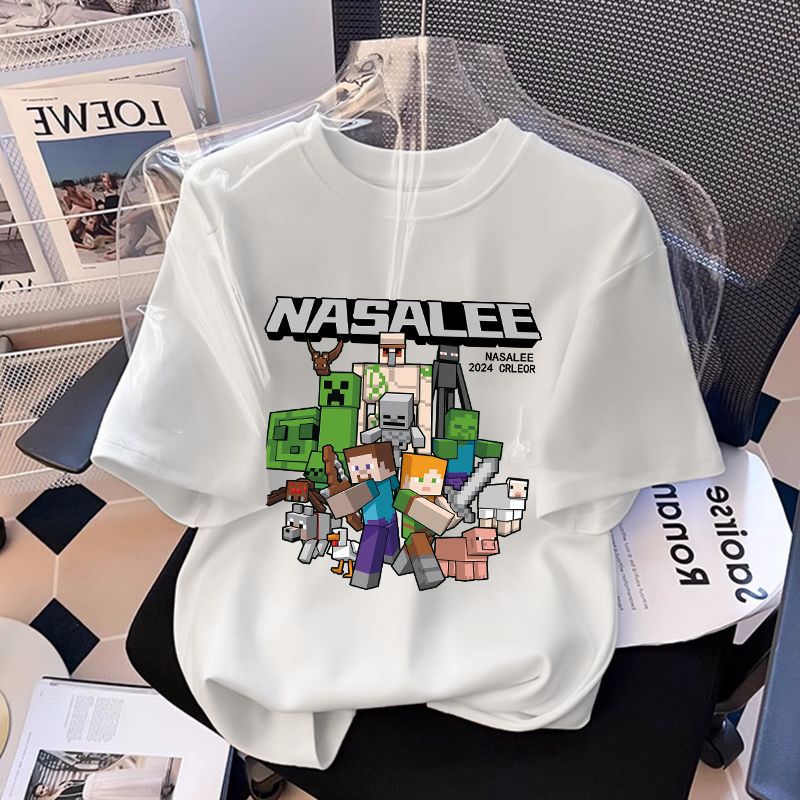 Genius Whale Kids T-Shirt Summer Boy Trendy Printed Short Sleeve Inner Wear Baby Toddler Stylish Layering Top — image 1