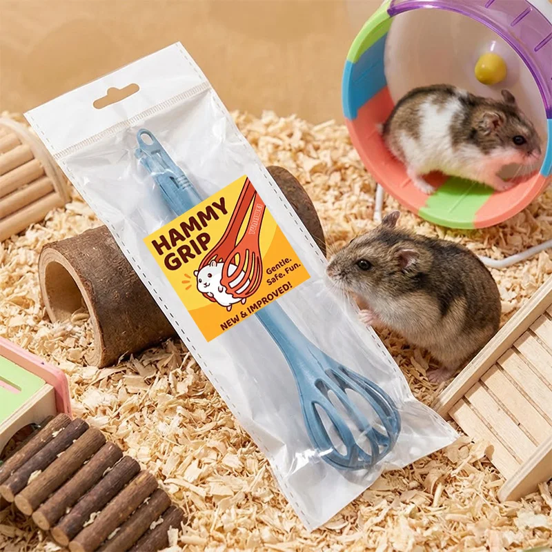 Hamster Clip Small Animal Clamp Anti-Bite Handling Tool Long Handle Poop Scooper for Guinea Pig Hedgehog Rat Cage Accessories — image 1
