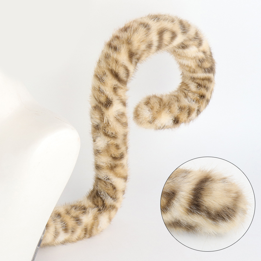 Halloween Realistic Leopard Print Mask with Faux Fur Tail, Full Face Cover, Leopard Cat Cosplay Costume Accessory for Stage Performance — image 4