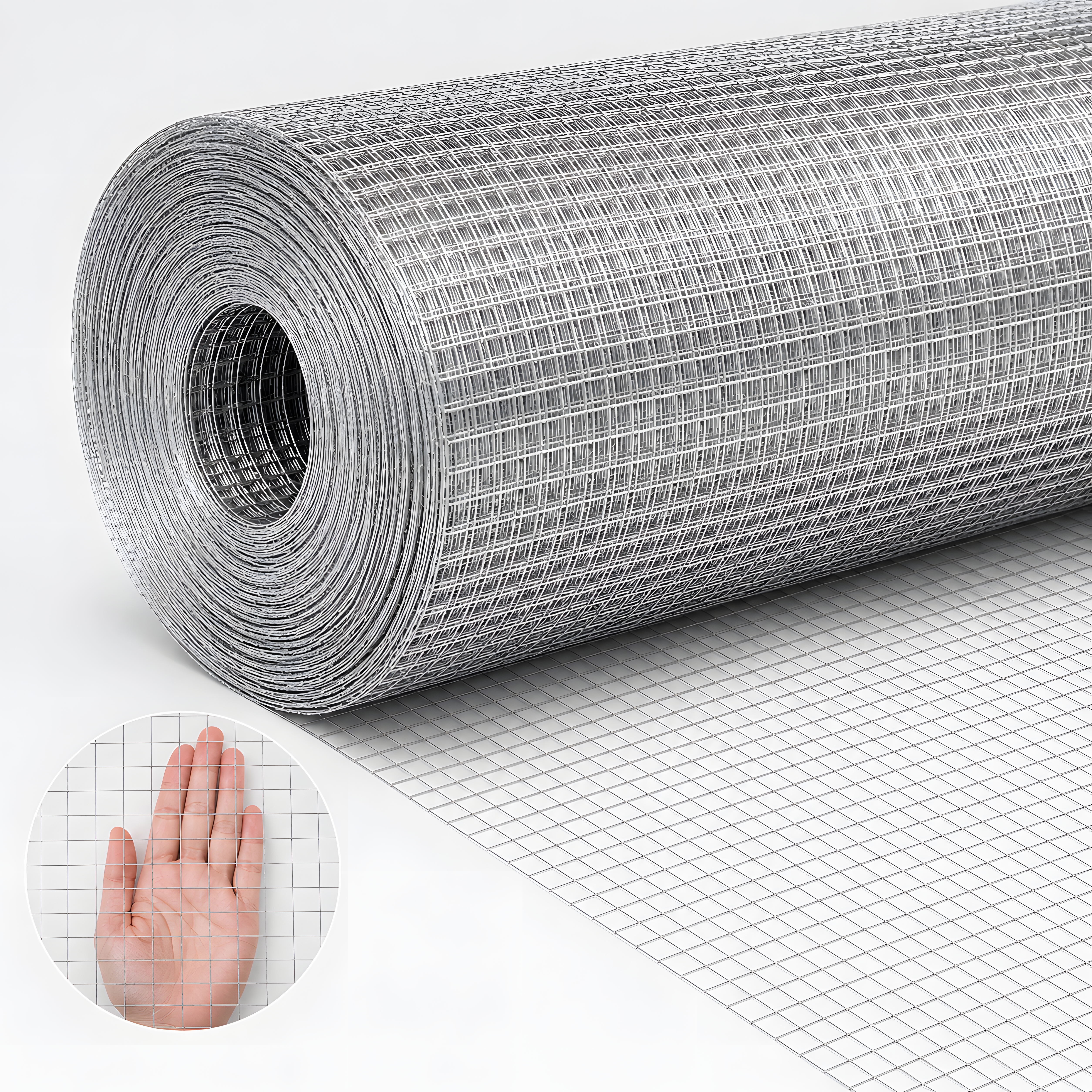 Malla Metálica Blanca de 24in x 100ft, Rollo de Alambre de Gallinero Soldado de 1/2 Pulgada, Cerca para Jardín y Plantas, Apta para Gallineros y Renovación del Hogar — imagen 1