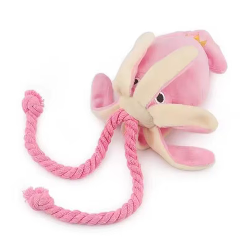 Juguetes para perros; Juguetes para gatos; Pulpo de cuerda de algodón con sonido; Juguetes de masticar duraderos para limpiar dientes; Juguetes interactivos para mascotas — imagen 5