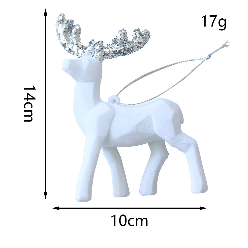 Christmas Deer Pendant Christmas Tree Decoration Sparkling Pink Plush Deer Ornament — image 5