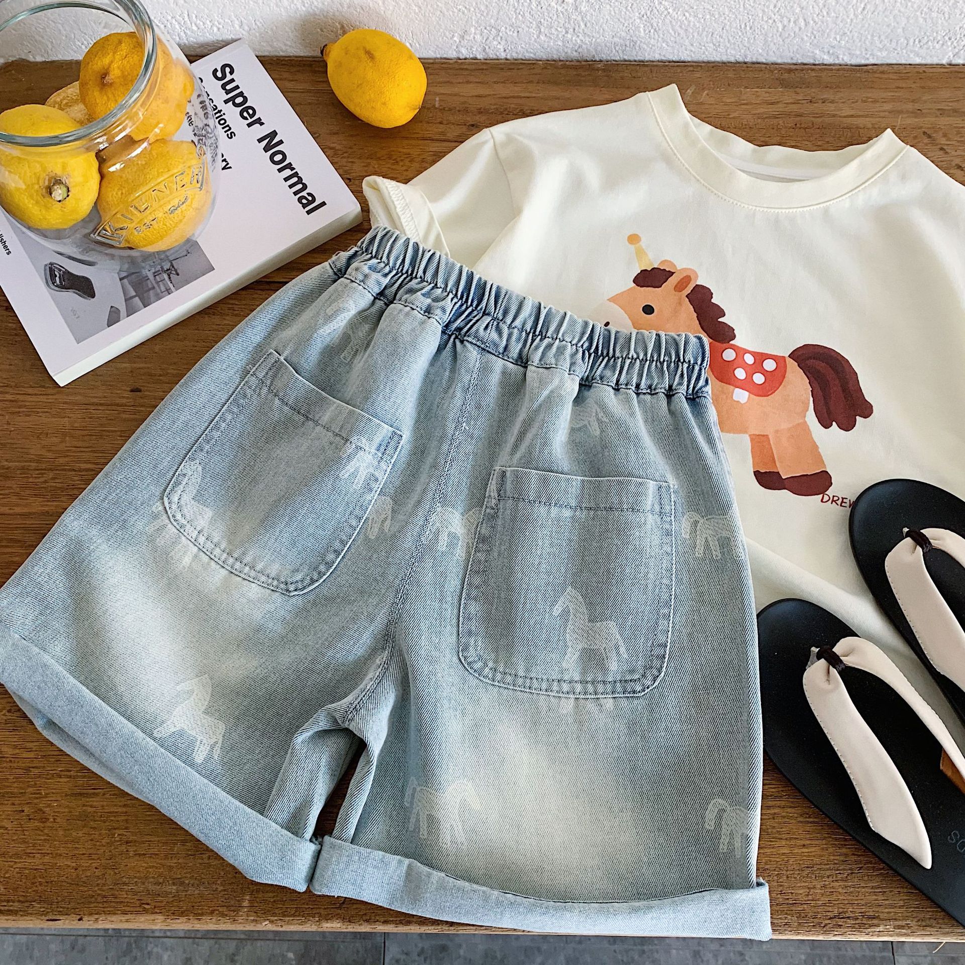 Children's Short Pony Jeans Summer Clothes — imagen 5