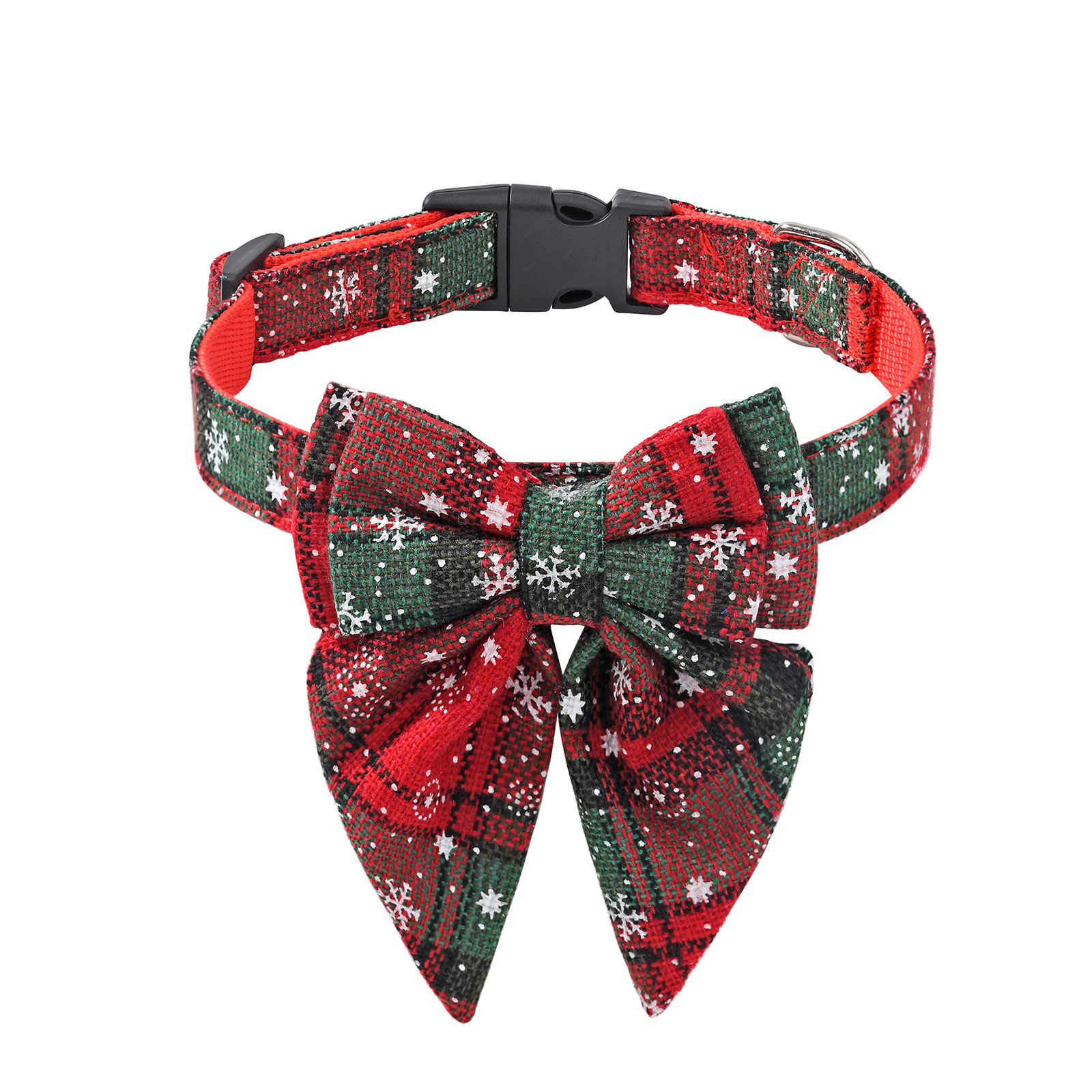 Collar de Navidad para Perros y Gatos con Escarcha en Rojo y Blanco, Negro y Blanco, o Verde y Rojo - Ajustable Pequeño, Medio y Grande — imagen 3