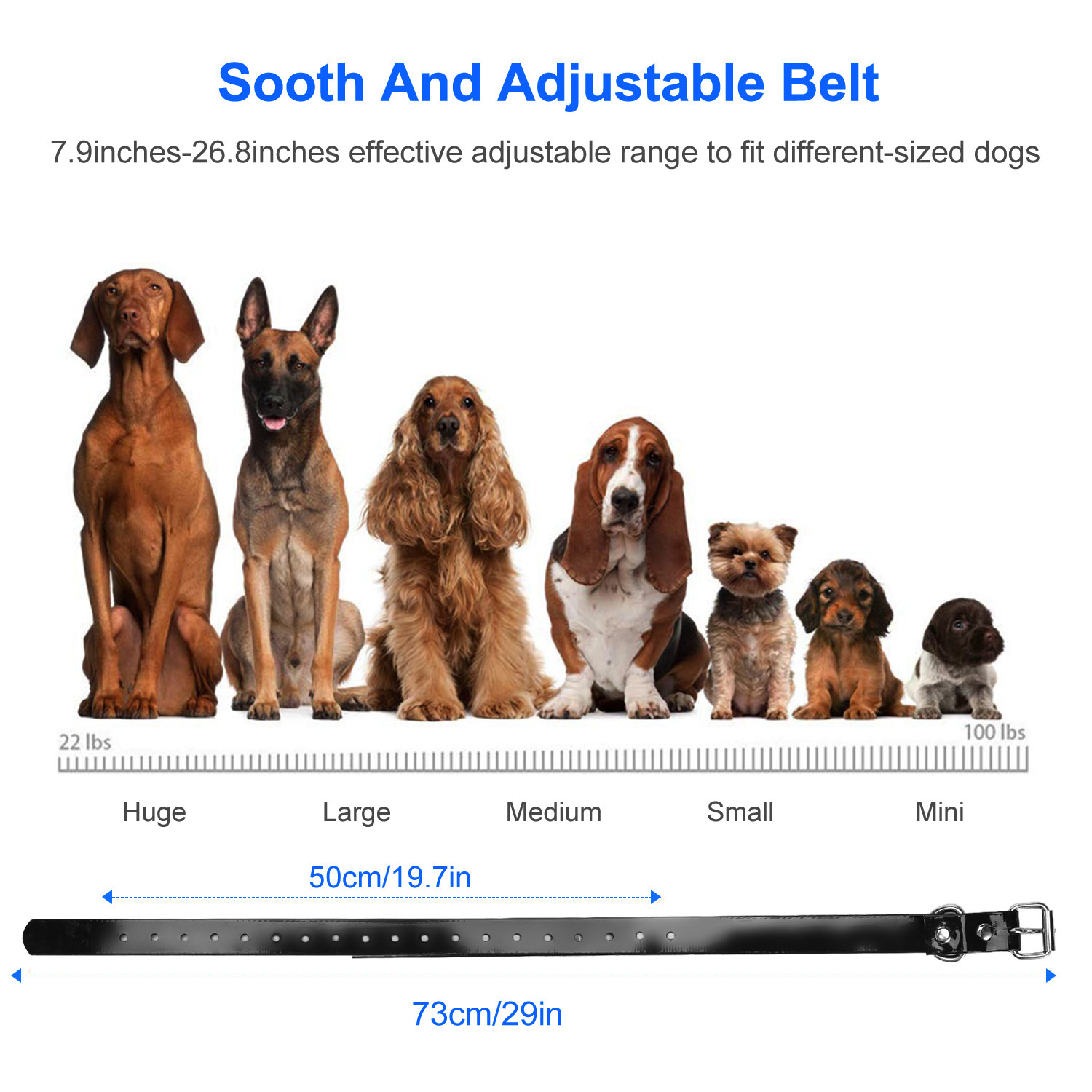 Cinturón de Adiestramiento para Perros con Control Remoto IP67 Resistente a Agua y Polvo Pet Trainer 300mAh Recargable 875 Yardas Control Remoto 4 Modos Niveles Ajustables — imagen 2