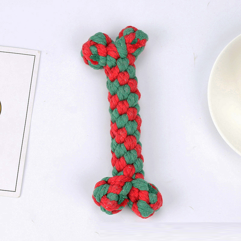 Pet Toys Christmas Series Christmas Combination Cotton Rope Toys Teeth Cleaning Teeth Grinding Dog Toys — image 5