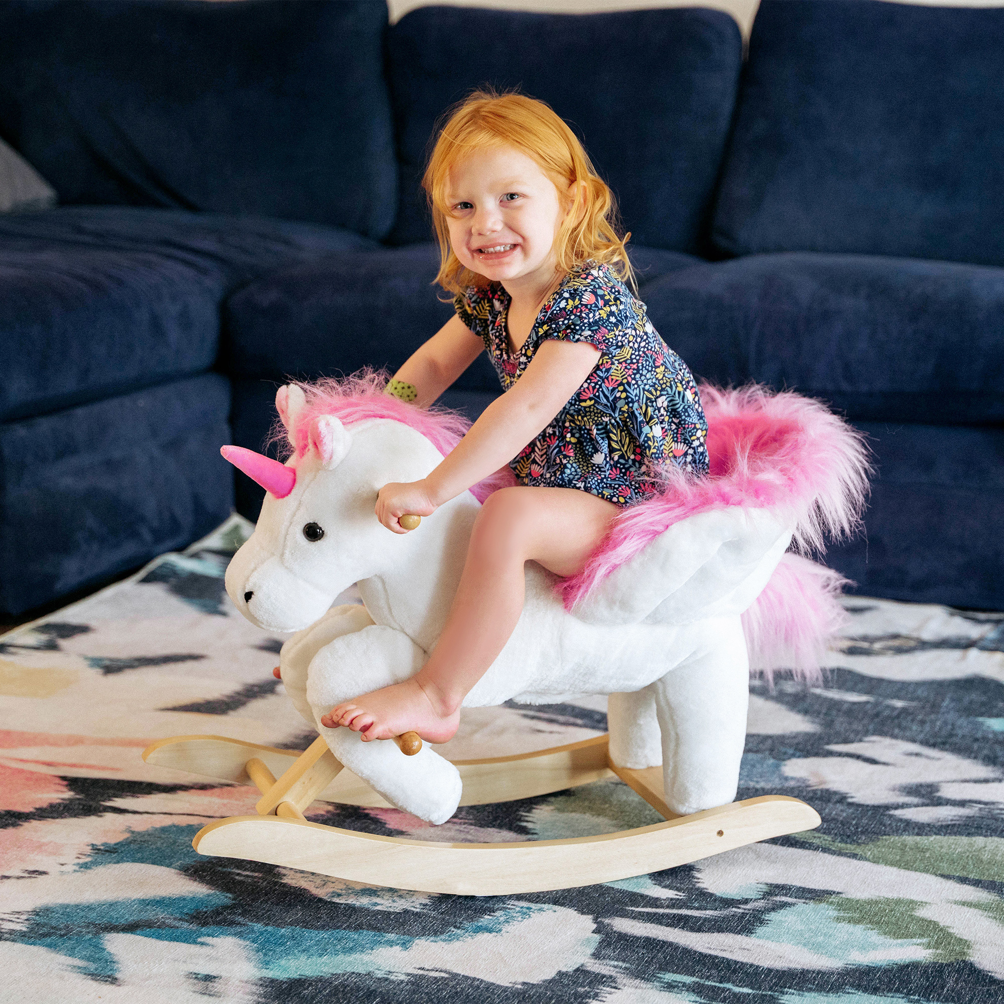 Caballo de Roca Unicornio para Bebés con Canción de Cuna, Sistema de Soporte Resistentes, Juguetes Interactivos para Niños de 18-36 Meses — imagen 1