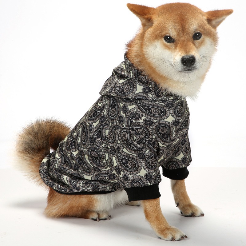 Christmas pet plaid hoodie with thickened hooded small medium and large dog clothing — image 1