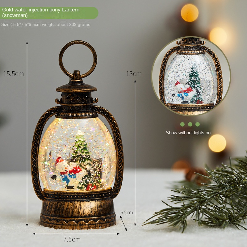 Árbol de Decoración Navideña, Orbe de Caballo Dorado Lleno de Agua con Iluminación que Se Mueve — imagen 9