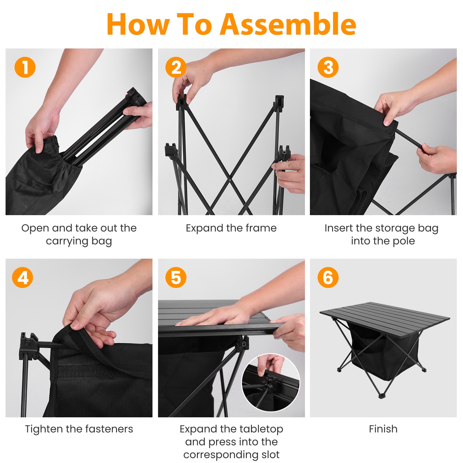 Mesa de Acampada Plegable con Cesta de Almacenamiento Resistente a la Rueda, Materiales de Aluminio Leve y Portátiles para Acampadas, Excursiones, Pícnic y Pesca con Bolsa de Transporte Envío Fedex — imagen 8