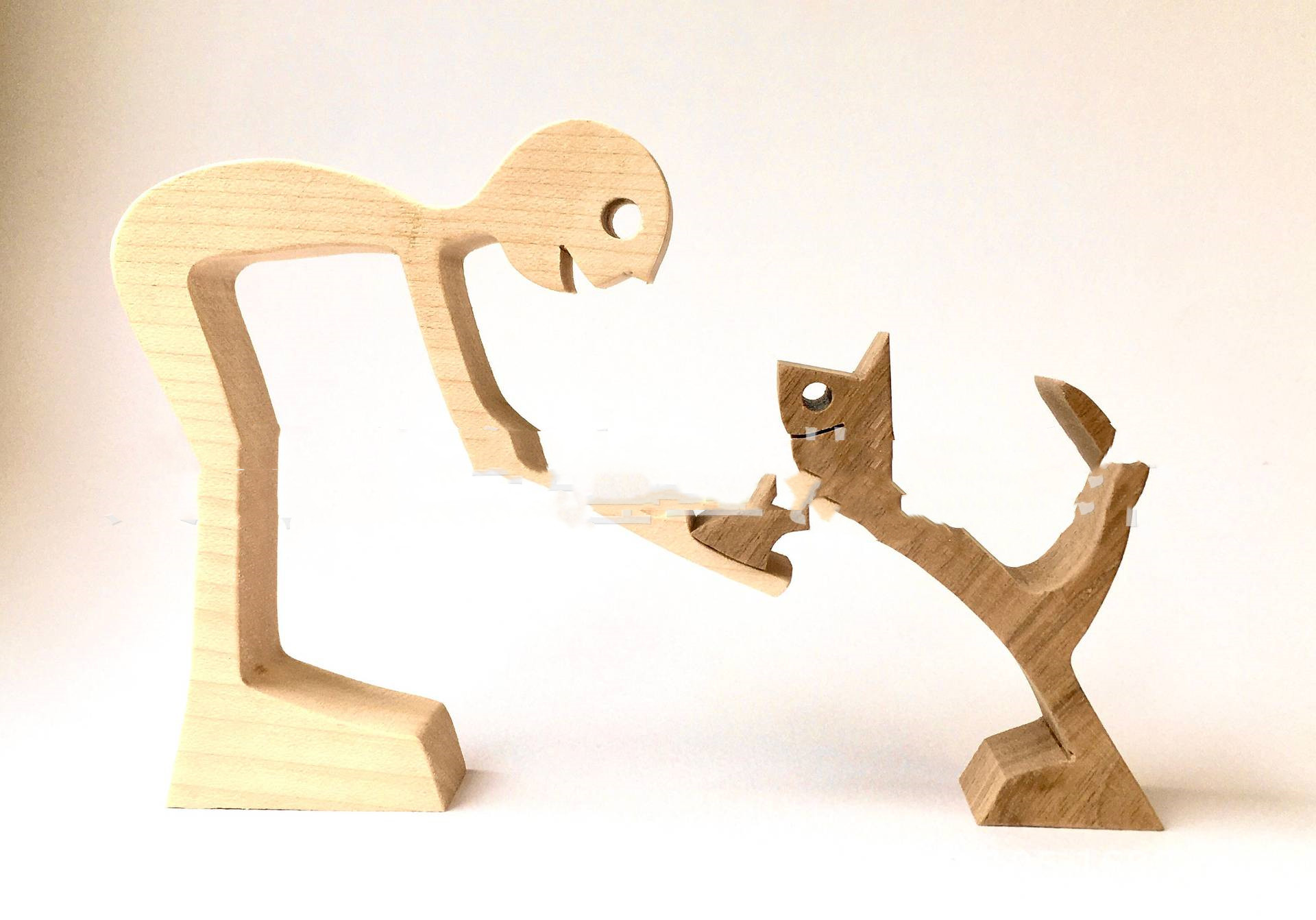 Escultura de Madera para Decoración de Hogar con Perro y Dueño - Regalo de Navidad para Amantes de los Animales — imagen 57