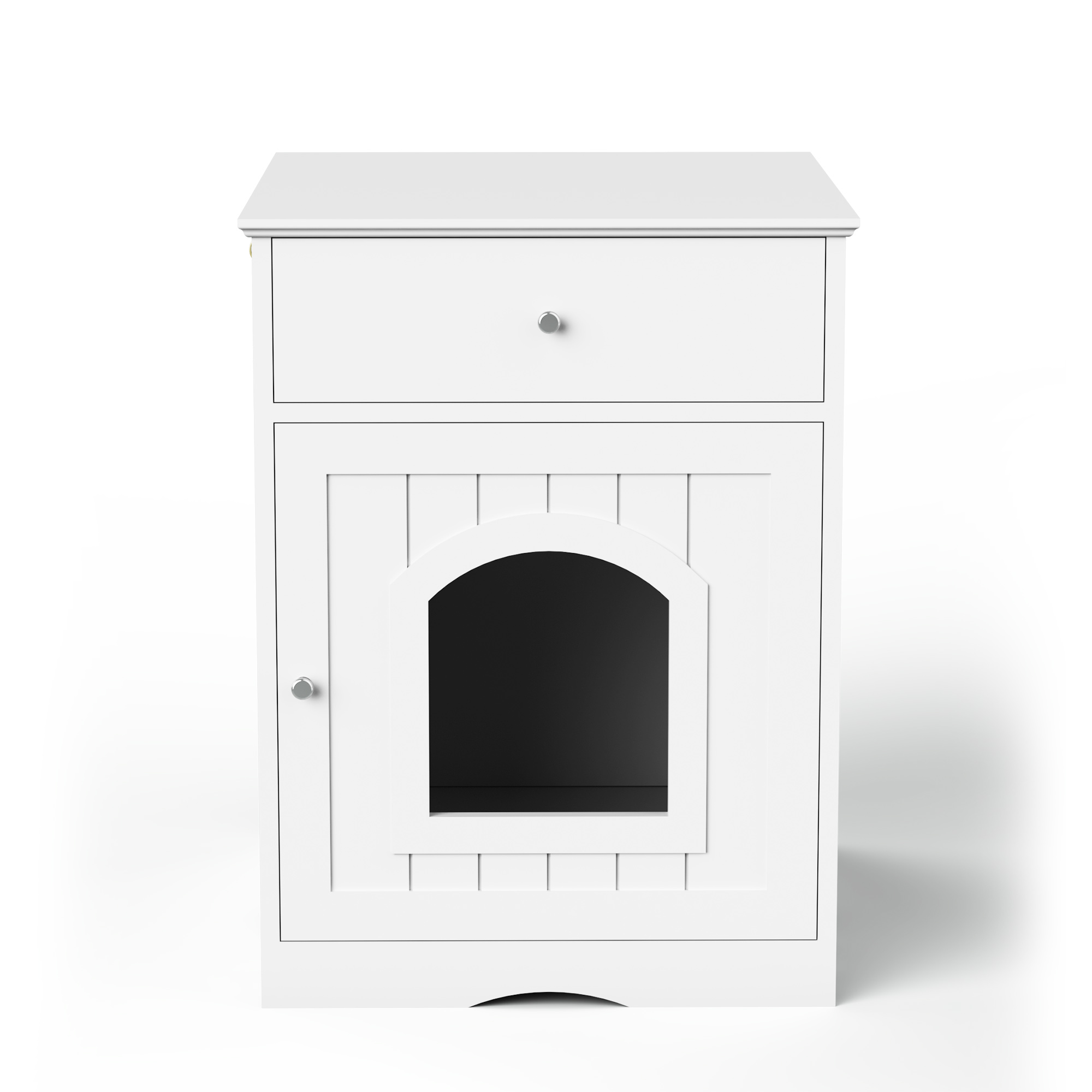 Wooden Pet House Litter Box Fence With Drawers — image 2