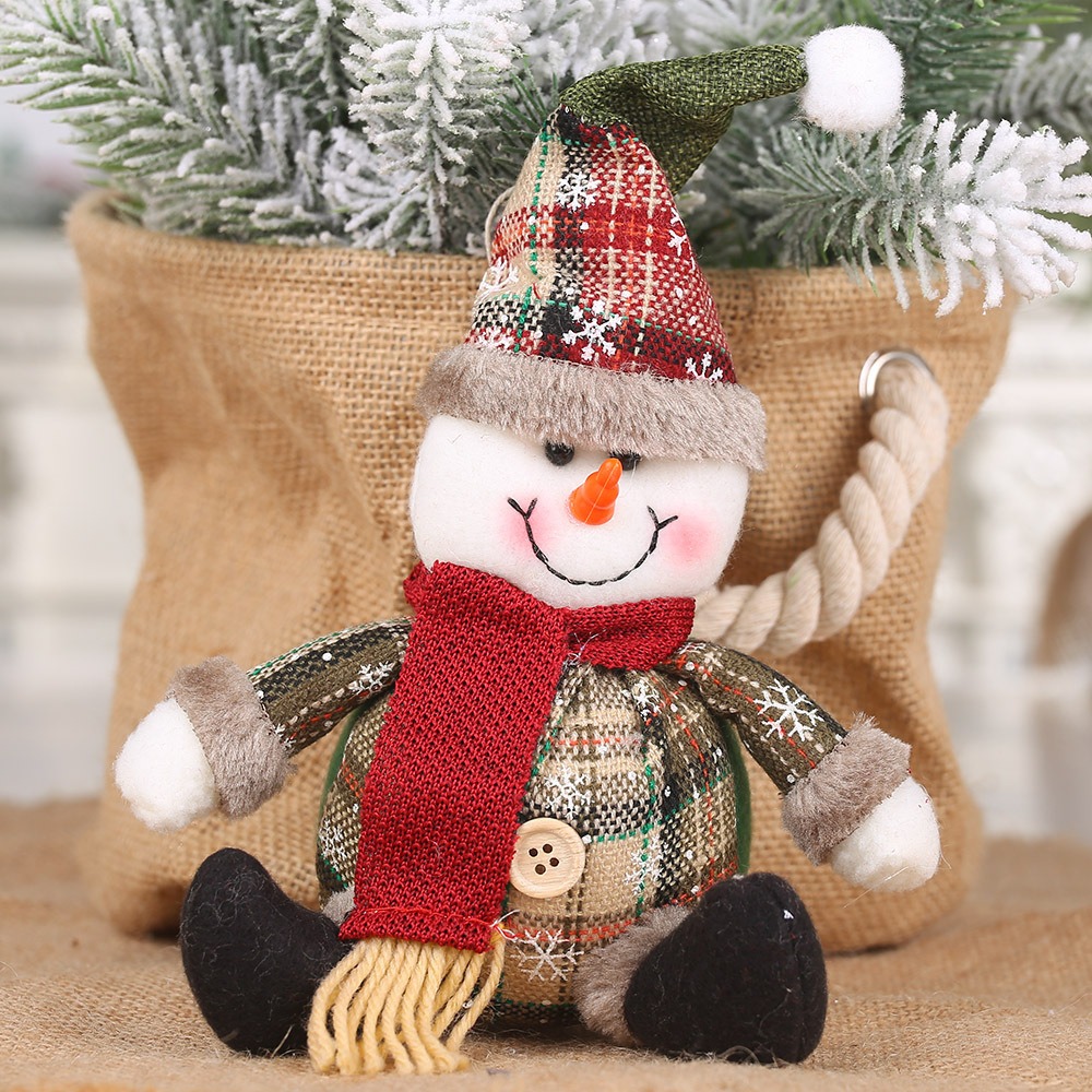 Elderly Doll Button Ball Doll Christmas Pendant Snowman Elk Pendant Gift — image 3