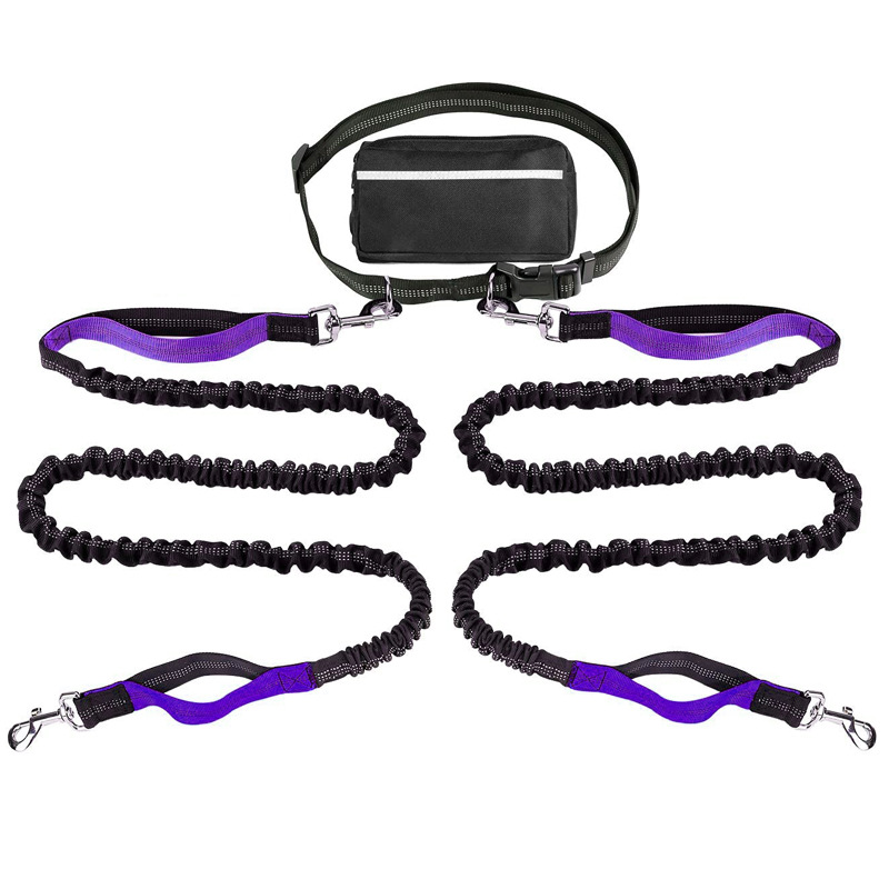 Traje de cuerda de salto con tracción para mascotas, bolsa de cintura deportiva reflectante para correr de noche — imagen 6