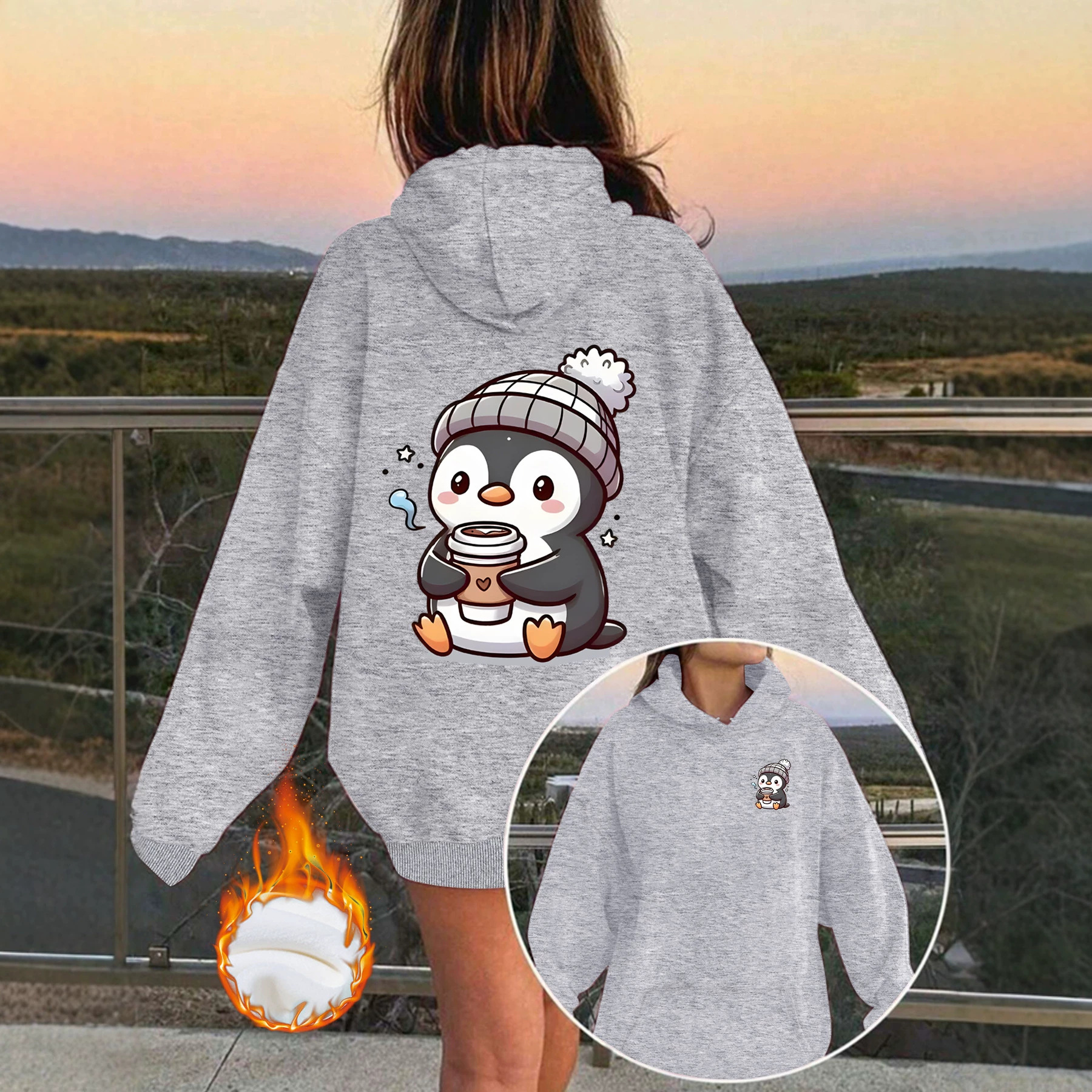 Goose print comfortable hoodie — image 4