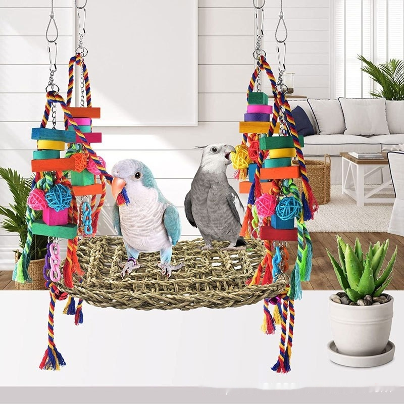 Juguetes para Loros Redil de Escalada y Hammock Medio y Grande Juguete para Caja de Aves — imagen 7