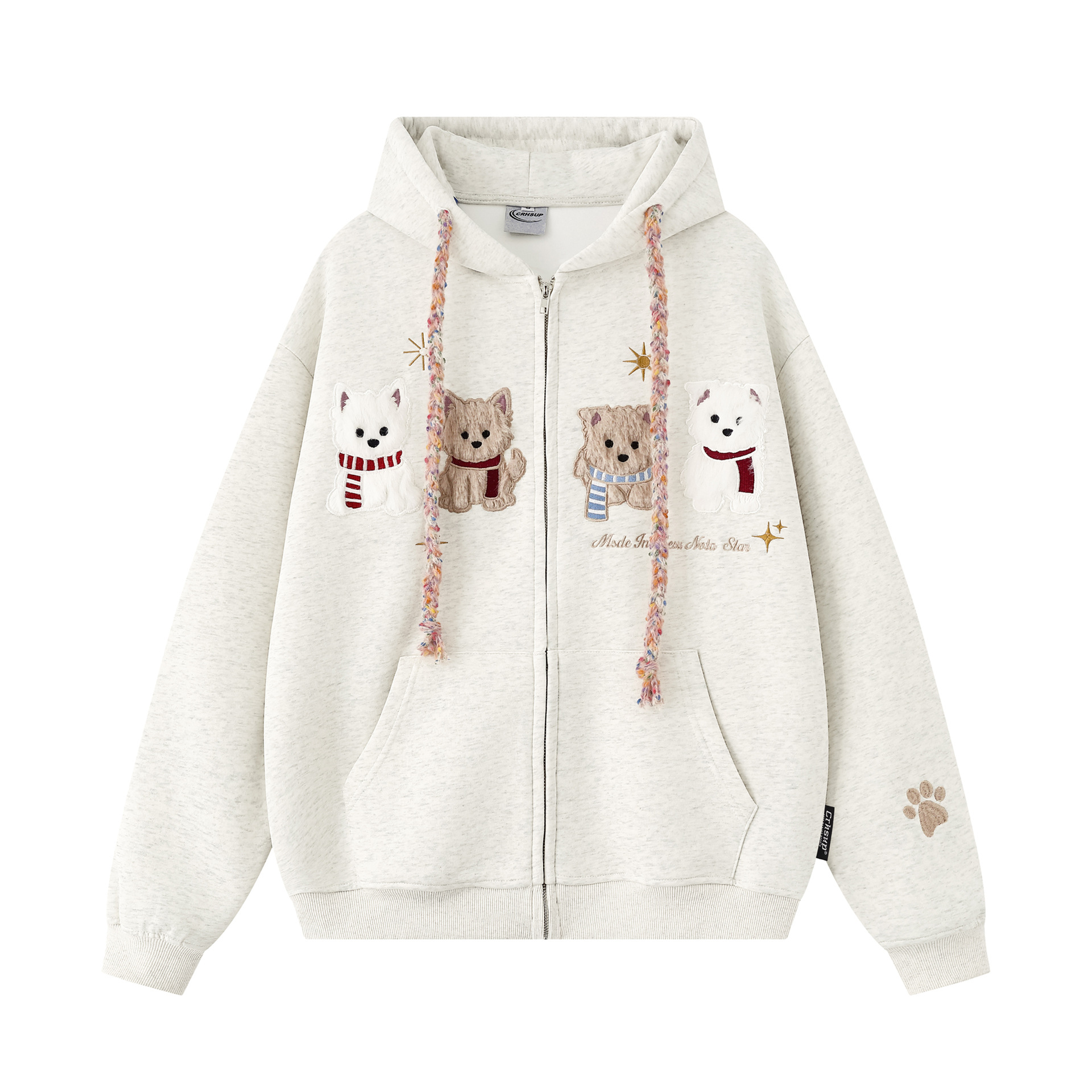 Dog patch embroidery cardigan sweatshirt — image 7
