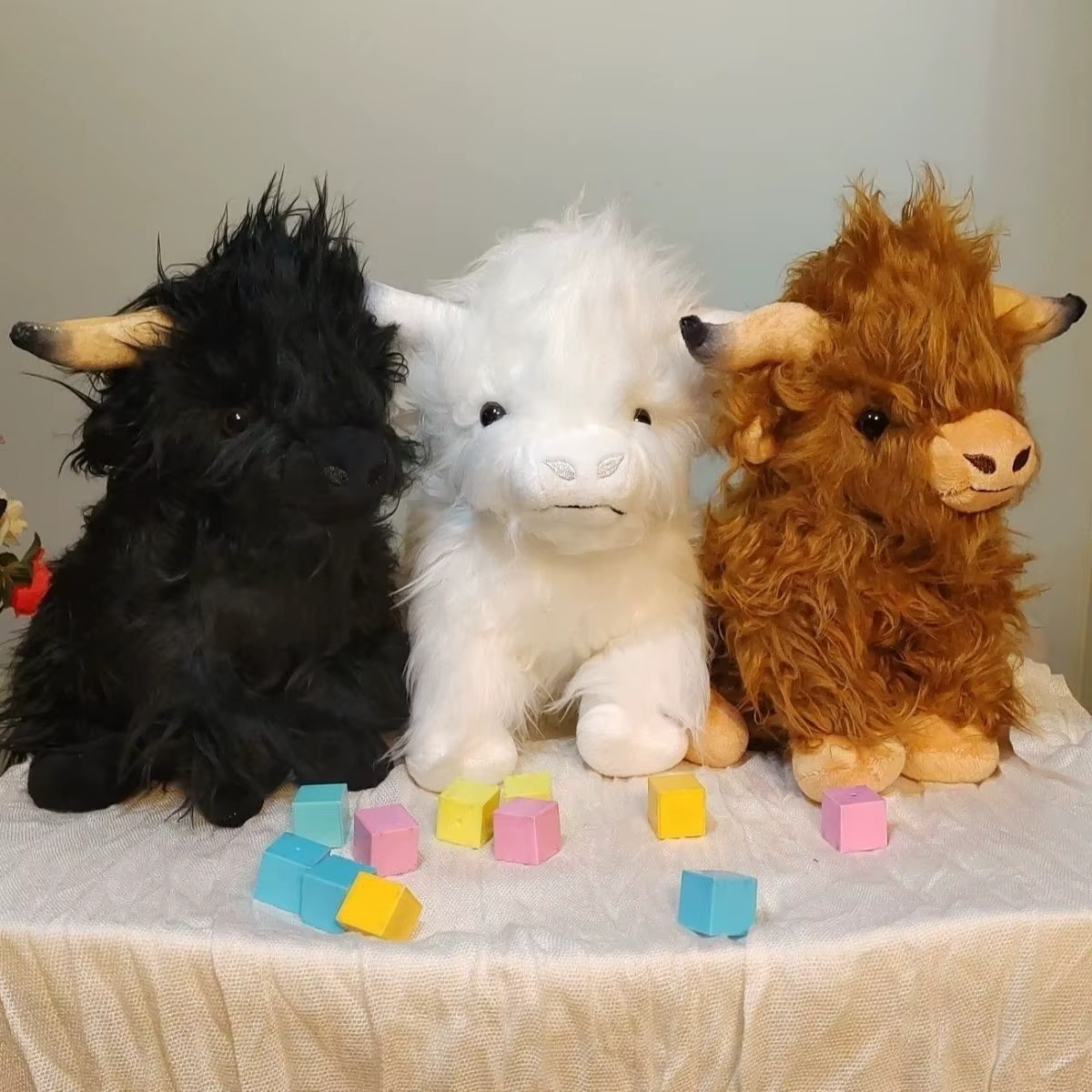 Highland Cow Plush Toy Funny Joy Realistic Stuffed Animal with Long Fluffy Hair Soft Cuddly for Kids Children & Boys Gift — image 1