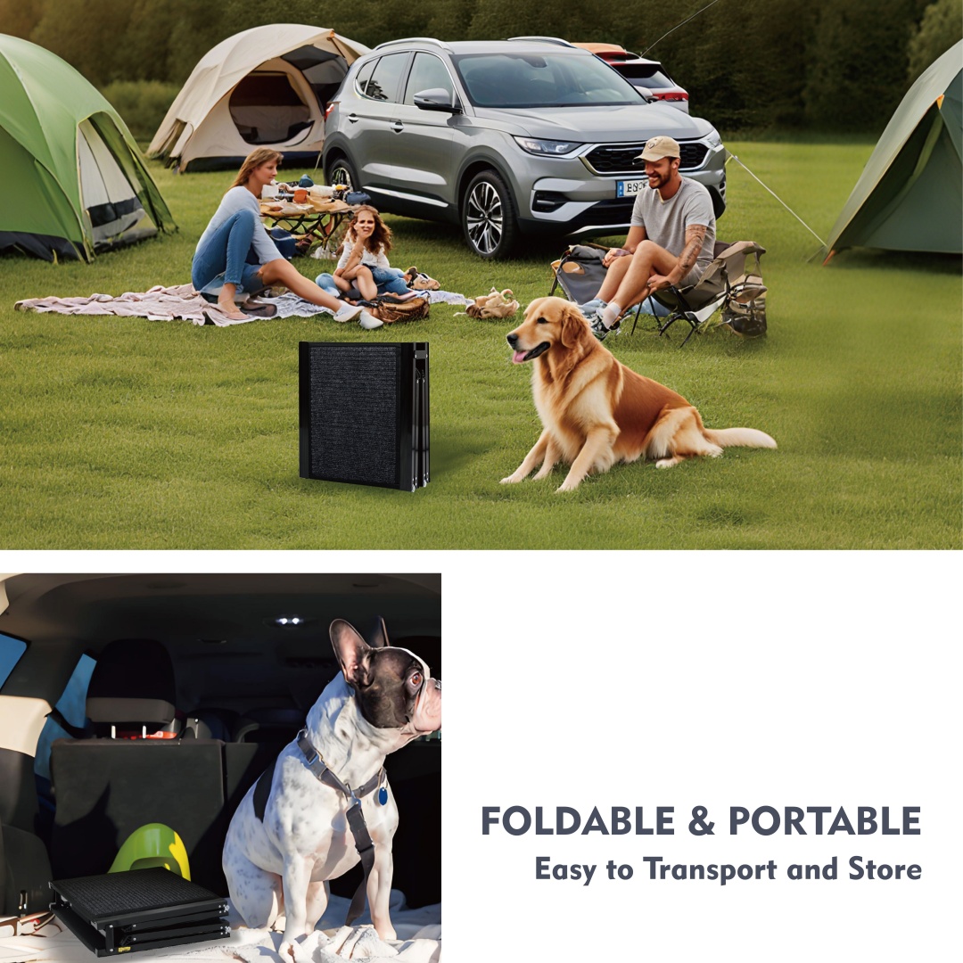 Dog Ramp For Car 71 Long 19.5 Wide Portable Dog Ramps For Large Dogs With Non-Slip Rug Surface Dog Car Ramp For SUV Car Truck, Folding Dog Ramp Up To 250LBS — imagen 4