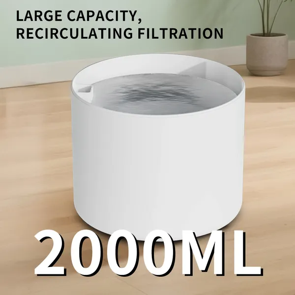 2500ML USB Round Pet Water Fountain, Automatic Cat Water Dispenser With Circulating Pump, Detachable For Easy Cleaning, Ultra-Quiet For Cats & Dogs — image 6