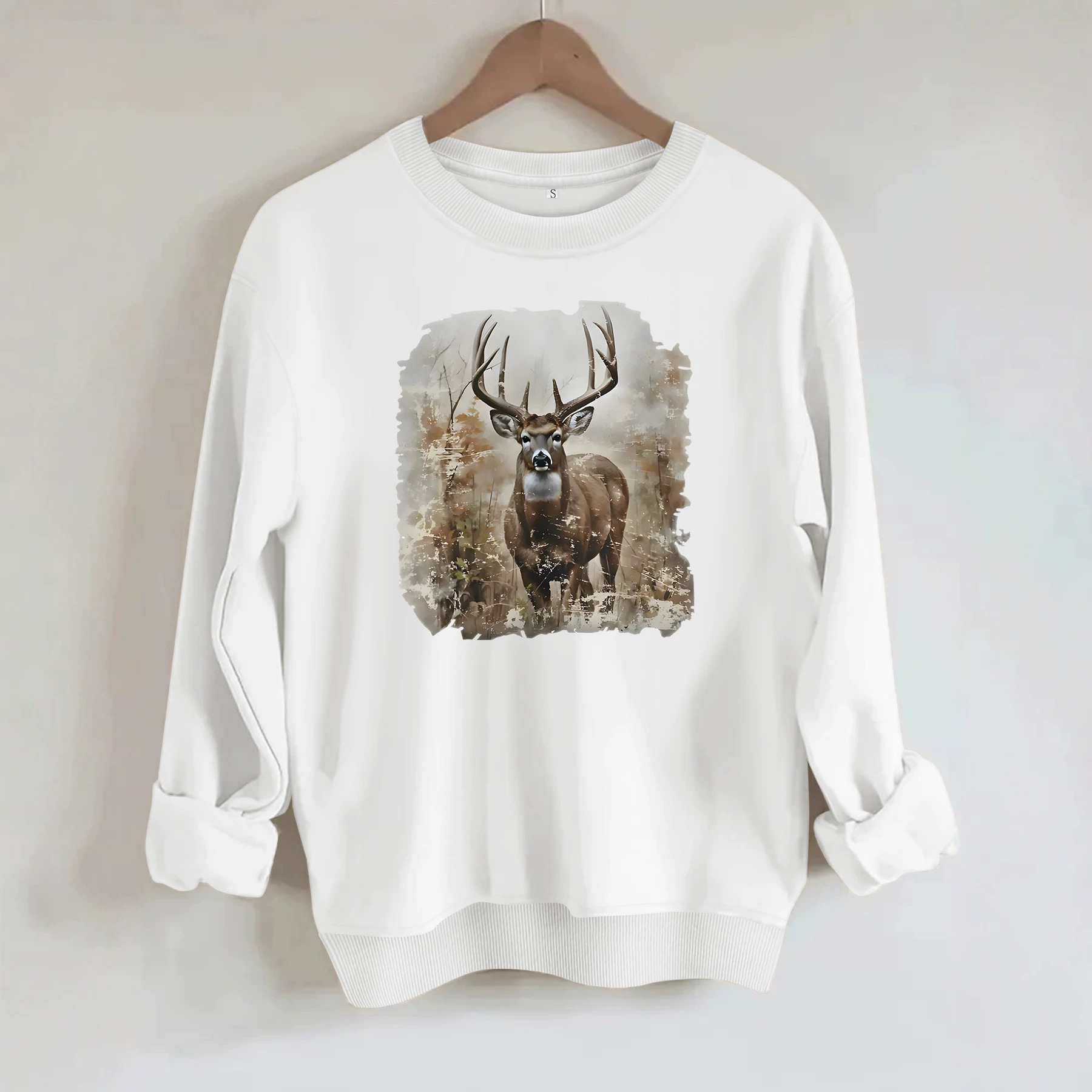 Deer print loose hoodie — image 4