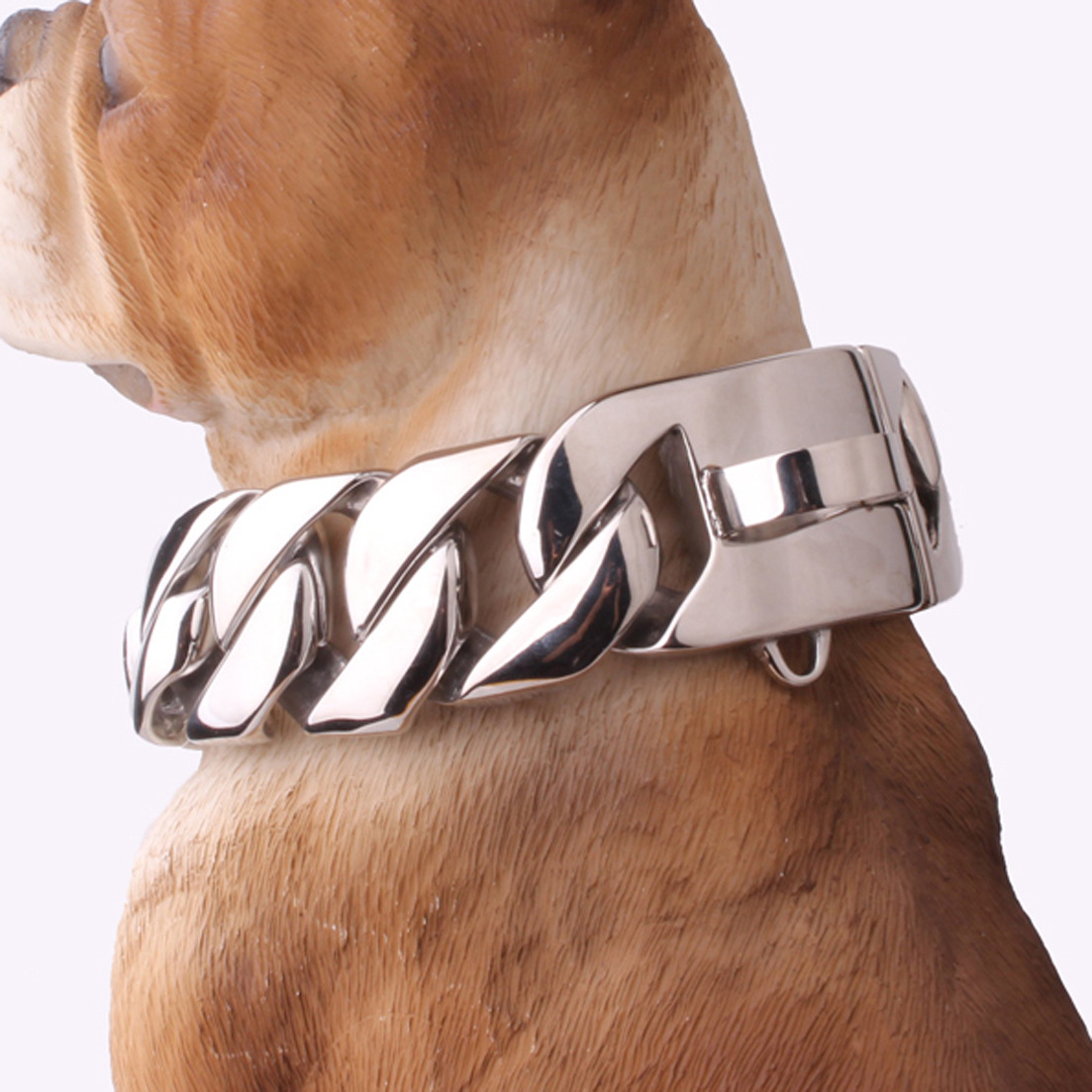 Stainless Steel Dog Collar Dog Necklace Gold Dog Chain Fierce Dog Castro Bully Doberman Bulldog Dog Chain — image 7
