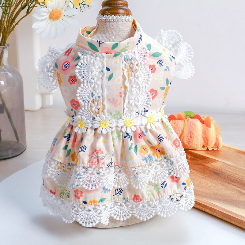 Floral dress dog Clothes skirt Super for dogs Clothing pet Outfits — image 7