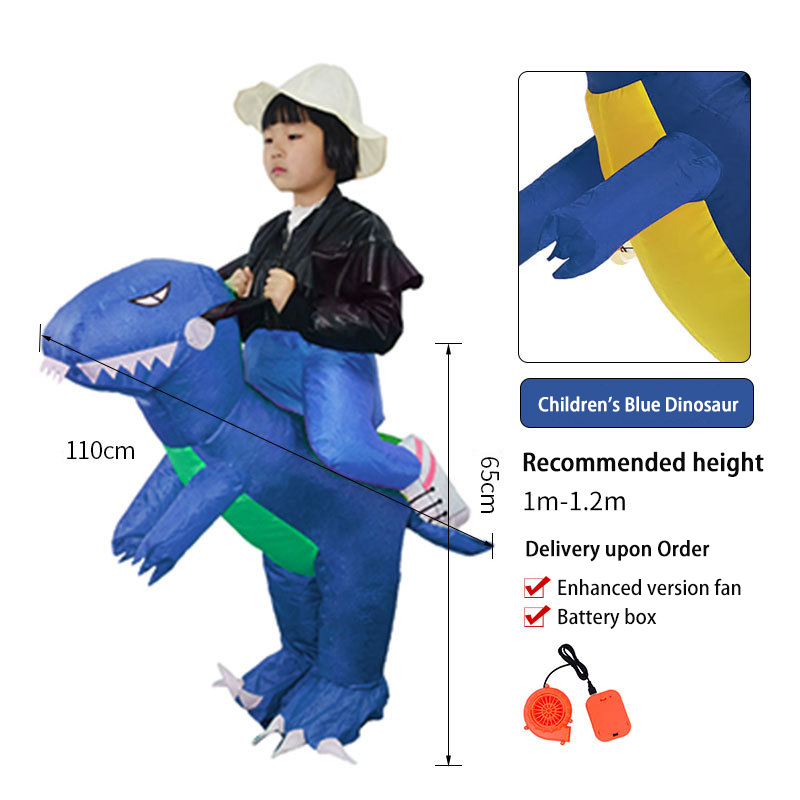 Ropa Inflable de T-Rex para Niños con Dinosauro 3D, Color Rojo, Para Adultos que Montan — imagen 14