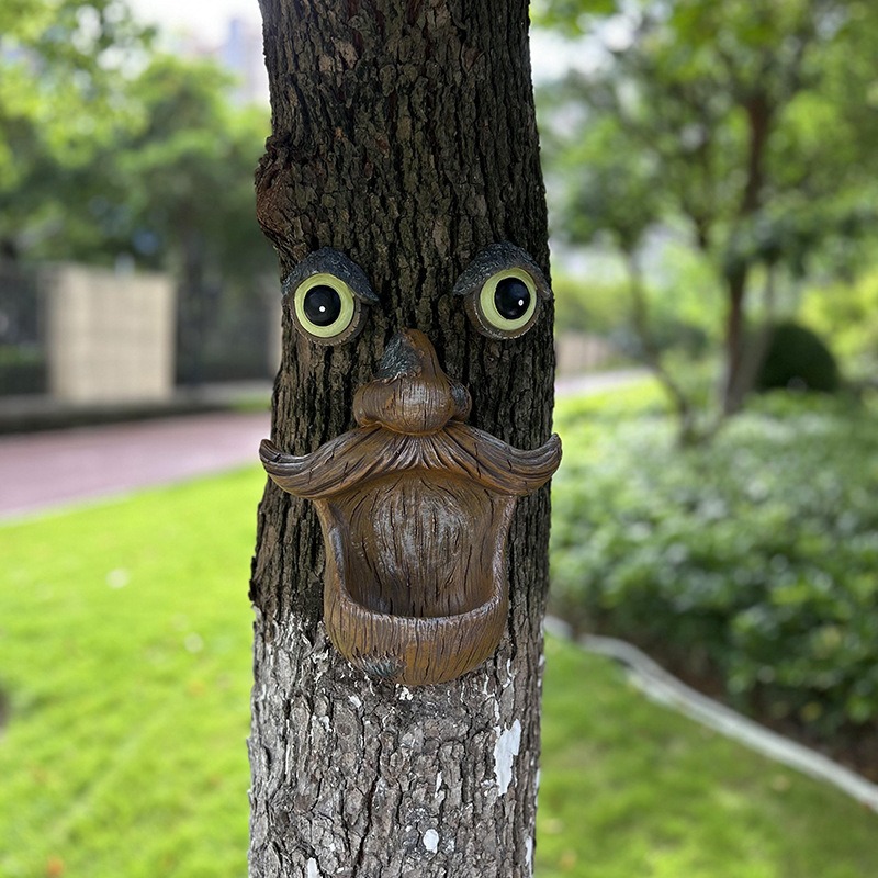 Monstruo de corteza de árbol alimentador de aves decoración jardín — imagen 3