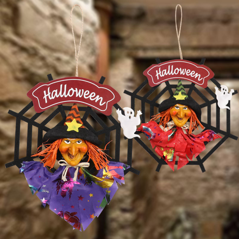 Halloween Spider Web Hanging Decoration Non-woven Fabric Ornament for Bar, KTV, Ghost Festival Scene Decoration Door Hanging — image 1